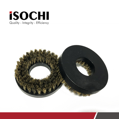 PCB Routing Machine Brush UB8723 OD 50mm/2" ID 22mm/0.9" Black Plastic Handle Brown Bristles